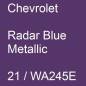 Preview: Chevrolet, Radar Blue Metallic, 21 / WA245E.